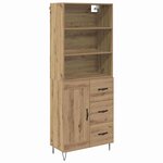 vidaXL Haut Armoire avec tiroir Chêne artisanal 69 5 x 34 x 180 cm