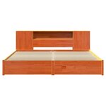 vidaXL Cadre de lit avec tête de lit de rangement 2 Pièces Cire marron