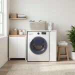 vidaXL Armoire pour machine à laver avec porte Blanc 87 x 60 x 89 cm