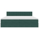 vidaXL Lit de rangement LED avec matelas Vert foncé 200 x 200 cm