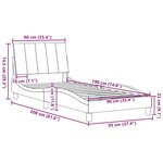 vidaXL Cadre de lit sans matelas bleu 90x190 cm tissu