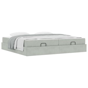 vidaXL Cadre de lit avec matelas avec matelas 2 Pièces Gris clair Velours