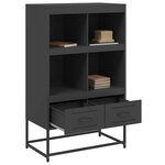 vidaXL Buffet haut noir 68x39x111 5 cm acier