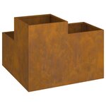 Jardinière vidaXL 80x80x60 cm en acier résistant aux intempéries