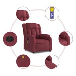 vidaXL Fauteuil de massage inclinable Rouge bordeaux Tissu
