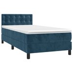 vidaXL Sommier à lattes de lit avec matelas et LED Bleu foncé 90x190cm