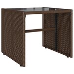 vidaXL Salon de jardin 4 Pièces avec coussins marron résine tressée