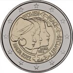 Pièce de monnaie 2 euro commémorative malte 2022 bu – résolutions du conseil de sécurité sur les femmes  la paix et la sécurité