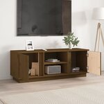 vidaXL Meuble TV Marron miel 110x35x40 5 cm Bois de pin massif
