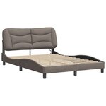 vidaXL Cadre de lit avec LED sans matelas Hvar taupe 120x200 cm tissu