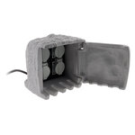 Bloc pierre 4 prises 16A 2P+T étanche IP44 sans programmateur + câble H07RN-F 3G1.5mm² de 1,5m - Matière résine - Zenitech
