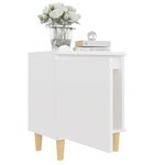 vidaXL Table de chevet avec pieds en bois massif Blanc 40x30x50 cm