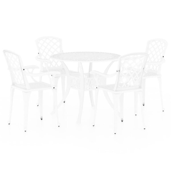 vidaXL Ensemble de bistro 5 Pièces Aluminium coulé Blanc