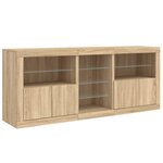 vidaXL Buffet avec lumières LED chêne sonoma 181 5x37x67 cm