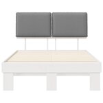 vidaXL Cadre de lit avec tête de lit rembourrée Gris clair