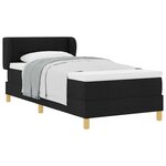 vidaXL Lit à ressorts avec matelas Noir 90 x 190 cm tissu