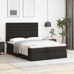 VidaXL Cadre de lit ottoman avec matelas noir 140x200 cm similicuir