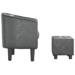 vidaXL Fauteuil avec repose-pied gris similicuir