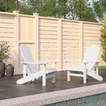 vidaXL Chaises de jardin Adirondack 2 Pièces PEHD Blanc