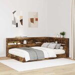 vidaXL Tête de lit de rangement Chêne fumé 160 cm Bois d'ingénierie