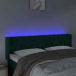 vidaXL Tête de lit à LED Vert foncé 163x16x78/88 cm Velours