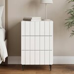 vidaXL Cabinet de chevet avec tiroir Blanc brillant 43 x 41 x 68 cm