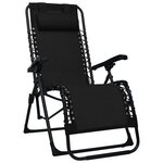 vidaXL Chaises pliables de terrasse 2 Pièces Noir Textilène