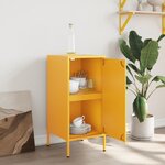 vidaXL Buffet jaune moutarde 36x39x79 cm acier