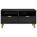 vidaXL Table basse noir 80x54x40 cm bois d'ingénierie