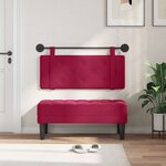vidaXL Tête de lit suspendue Avec lumière LED Bordeaux Velours