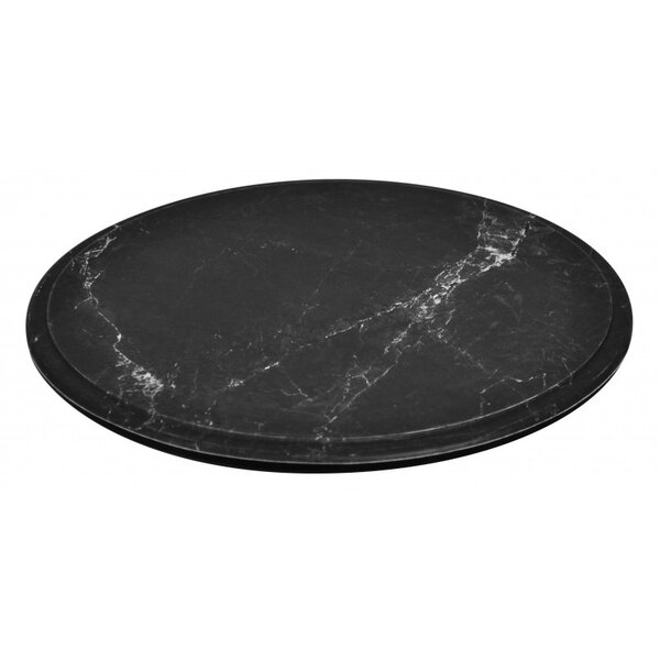 Plateau rond en mélaminé imitation marbre ø 285 mm - noir - l2g -  - mélamine x14mm