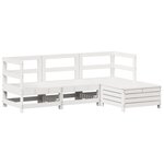 vidaXL Salon de jardin 4 Pièces blanc bois de pin massif
