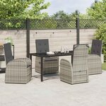 vidaXL Ensemble de salle à manger pour jardin 5 Pièces Gris polyrotin