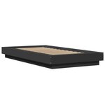 vidaXL Cadre de lit avec lumières LED noir 100x200cm bois d'ingénierie