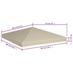 vidaXL Couverture de toit de belvédère 310 g / m² 3x3 m Beige