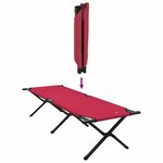 vidaXL Lit de camping pliant Rouge Tissu Oxford