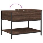 vidaXL Table basse chêne marron 70x50x50 cm bois d'ingénierie et métal