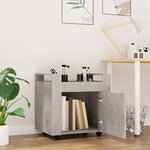 vidaXL Chariot de bureau Gris béton 60x45x60 cm Bois d'ingénierie