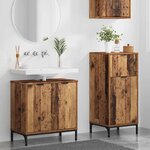 vidaXL Ensemble de mobilier de salle de bain 2 Pièces Bois Ancien