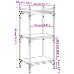 vidaXL Bibliothèque à 3 niveaux noir 40x30x86 cm bois d'ingénierie