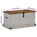vidaXL Coffre de rangement HALDEN blanc 91x48x47 cm bois massif pin