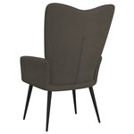 vidaXL Chaise de relaxation Gris foncé Velours