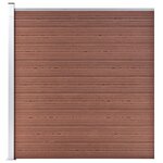 vidaXL Ensemble de clôture WPC 4 Carré + 1 Incliné 792 x 186 cm Marron