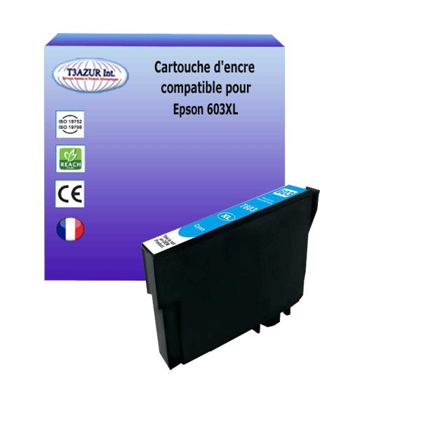 Cartouche compatible avec  epson 603 xl cyan pour epson expression home xp-4100 xp-4105 xp-4150 xp-4155