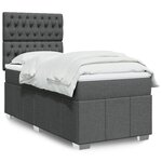 vidaXL Sommier à lattes de lit avec matelas Gris foncé 100x200cm Tissu