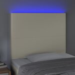 vidaXL Tête de lit à LED Crème 100x5x118/128 cm Similicuir
