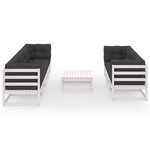 vidaXL Salon de jardin 8 Pièces avec coussins Bois de pin massif