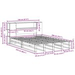 vidaXL Lit bibliothèque sans matelas cire marron 150x200cm bois massif
