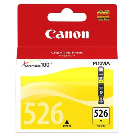 Canon pack de 1 cartouche d'encre  - cli-526y - jaune - capacité standard 9ml - 525 pages - blister avec alarme