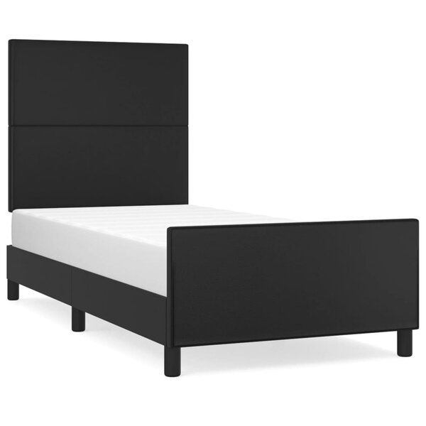 vidaXL Cadre de lit avec tête de lit Noir 100x200 cm Similicuir